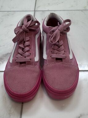Vans Kids Pink Suede Old Skool Sneakers